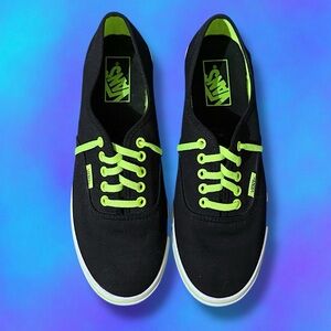 Vans Black with Neon Green Accents Shoes
